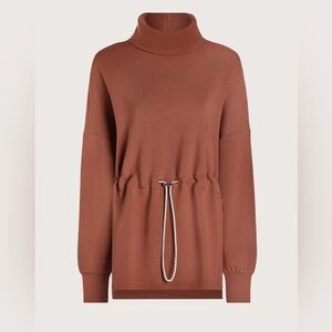 NWT Varley Freya Sweat•Doublesoft funnel neck pullover•size small color rust